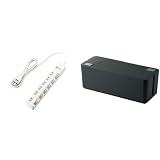 ELECOM 電源タップ 個別スイッチ 省エネ スイングプラグ 6個口 3m ホワイト T-E5A-2630WH+ELECOM ケーブル収納ボックス 6個口電源タップ収納 ブラック EKC-BOX00