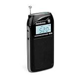 Retekess PR12 ラジオ小型 ポータブル AM FM 充電式ポケットラジオ DSP MP3 プレーヤー 高齢者向け 通勤 旅行用 SDカード対応 軽量 (ブラック)