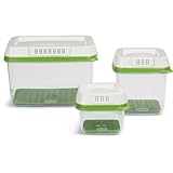 Rubbermaid FreshWorks Produce Saver 6-Piece Set With Lids, Green by BLOSSOMZ