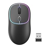 ワイヤレスマウス Bl無線 Bluetooth 5.2 Type-C充電式 静音 瞬時接続 小型 高感度 ブルートゥース 2.4GHz 3段階DPI切替 ゲーミングマウス 省エネ 7色ライト 光学式 高耐久性 Mac/Windows/Surface/PC/Macbookに対応 (Black)