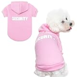 BINGPET 犬 服 ペット服 おしゃれ 犬の服 犬 パーカー フーディー 通気性 犬洋服 シャツ 秋冬衣装 春 ベスト スポーツ服 柔らかさ 薄く 袖あり お散歩 ポリエステル 犬用服 ドッグウェア タンクトップ SECURITY セキュリティ 文字プリント 小型犬 中型犬 大型犬 Sサイズ ピンク