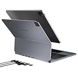 doqo 7 in 1 ハブ マジック キーボードケース iPad Air 13(M2) 2024 iPad Pro 12.9 (第6、5、4、第3世代)用 ドッキングステーション/トラックパッド付き HDMI拡張 7色バックライト付きアルミニウム合金