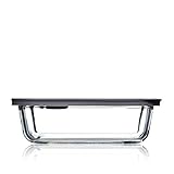 Click Clack Heat & Eat長方形ストレージ製品、0.6 L / 0.6 Quart、チャコール