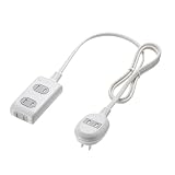 サンワサプライ 電源タップ 4個口(本体3＋プラグ側1)・2ピン 1m ほこりシャッター 絶縁キャップ L型プラグ TAP-B9-1K