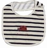 綿ニット製ベビー服スタイ てんとう虫さんシリーズ ネービー 20cmX20cm