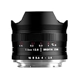 Brightin Star 7.5mm F2.8 大口径 MF 単焦点レンズ Canon キヤノン RFマウントに対応 APS-C ミラーレス用 Canon キヤノン カメラ EOS RP R R5 R7 R6 R3 R10 R50 R100 C70など RFマウント ミラーレスカメラ用 ブラック
