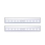 Elitehood LEDセンサーライト 人感センサー 10-LED ライト 夜間ライト 貼り付け型 台所 玄関 階段 クロゼット電池式２個セット（昼白色）