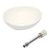 洗面ボウル 楕円型 41cm HWB-EL41 手洗器 排水金具付き 洗面台 陶器 洗面器 (排水金具セット)