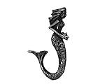 Antique Silver Cast Iron Decorative Mermaid Hook 7 Inch - Mermaid Wall Decor - Metal Wall Hook [並行輸入