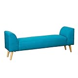 快適ホームズ 背もたれなしスリムソファ FBソファ ターコイズ XS-018TQ