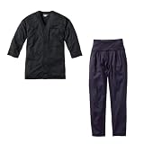 [村上被服] 鯉口シャツ+ストレッチズボン 261+5540 上下セット 鳳皇 HOOH 【春 夏 秋 祭り 衣装 鯉口 涼しい 吸汗 速乾 鷲装束 職人】 (JP, アルファベット, S, 20:ブラック)