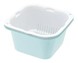 リッチェル ざる ミントブルー 2000ml シェリー ザルバッとん 大盛 深 抗菌加工