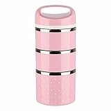 新しい到着ポータブルCute Japaneseボックスleak-proof 3層ステンレススチール熱ランチBoxs for Kidsピクニックコンテナの食品ストレージ S ピンク 4328190488