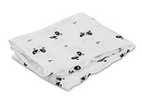lulujo Baby Rayon Sourced Bamboo Muslin Swaddling Blanket, Panda, 47 x 47 by lulujo Baby