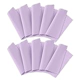 Annhua シルバークロス シルバー磨きクロス 10枚セット 銀磨き 指輪 シルバー 汚れ落とし 銀アクレサリー磨き 拭き取り布 アクセサリー 磨き 銀製品磨きクロス アクセサリー シルバーお手入れ シルバー製品用 8ｘ8cm パープル