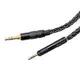 St.espoir 太くてしなやか ハイグレード ヘッドホンケーブル 1.2m ブラック 3.5mm プラグ - 2.5mm ロック付きプラグ 8芯 修理 交換用