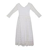 Prettyia マタニティスカート　妊娠ドレス　写真衣装　幻想的　レース刺繍　妊娠姿を記念に　写真撮る衣装　白　　　