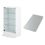 【福袋】【地球家具】フィギュアラック「レギュラー」新シリーズセット 幅55cm 奥行29cm 【正規品】[鍵付きコレクションケース] [耐震]（開き戸 ロータイプ本体+背面ミラー1枚セット） ホワイト