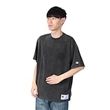[チャンピオン] 半袖Tシャツ 半袖 丸首 綿100％ COTTON USA グラフィックロゴ刺繍 ブリーチウォッシュ SHORT SLEEVE T-SHIRT C3-B319 メンズ ブラック