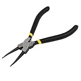 uxcell ノーズプライヤ 内部ストレートサークリッププライヤー 高炭素鋼製シルバートーン 175mm長さ