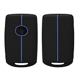 kwmobile キーカバー マツダ 3ボタン CX30 CX50 CX60 CX90 MX-30対応 キーケース - 保護ケース 鍵ケース 車鍵 シリコン 黒色/青色