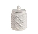 Privilege InternationalセラミックJar with Lid – ホワイト M グリーン 79052