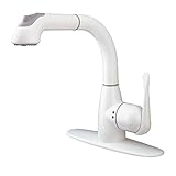 CleanFLO 8811 Single Handle Hi Arc Pull Out Faucet, White [並行輸入品]