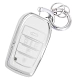 [HOYZE] 新型ヴォクシー 90系キーケース ノア90系キーカバー 可愛い 車スマートキーケース アルファード ヴェルファイア 40系 (シルバーホワイト)