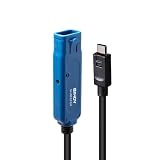 LINDY 5m USB3.2 Gen1 Type-C to Type-A オス/メス アクティブ延長ケーブル(型番:43380)
