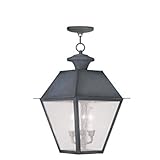 Livex Lighting 2170-61 Mansfield 3-Light Outdoor Chain Hang, Charcoal [並行輸入品]