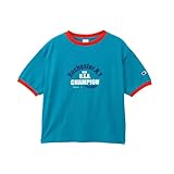 [チャンピオン] 半袖シャツ 半袖 クルーネック 綿100％ COTTON USA Relax Fit グラフィックロゴプリント ガーメントウォッシュ ショートスリーブTシャツ ウィメンズカジュアル CW-B316 ティールブルー