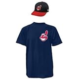Cleveland Indiansキャップ&大人用MサイズジャージMLB Licensedレプリカコンボセット