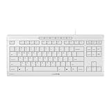 Cherry StreamキーボードTKL ナンバーパッドなし有線キーボード ウィスパー静音キー ユニークなタイピング感 スリム設計 SXシザースイッチ QWERTY(ホワイトグレー)