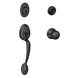Plymouth Single Cylinder Handleset and Plymouth Knob, Matte Black (F60 PLY 622) by Schlage Lock Comp