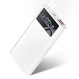 電熱ベスト バッテリー 大容量 40000mAh ヒーターベスト 専用電池 USB給電 3A安定出力 モバイルバッテリー 急速充電 PD22.5W対応 タイプc入出力兼用 3台同時充電 電熱ベスト用モバイルバッテリー LEDライト付き PSE認証済 LCD残量表示 電熱ジャケット/電熱ウェア/加熱ベスト/電熱パンツ各種対応 iPhone/Android/iPad等に適用 防災グッズ（ホワイト）