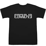 Covid19 コロナ T-shirts ブラックXシルバー S【衣類乾燥除湿機 cd-s6318】【いらすとや】