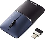 サンワサプライ 静音ワイヤレスブルーLEDマウス SLIMO （充電式・Type-C・ネイビー） MA-WCBS310NV