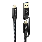 Yottamaster USB Type-C ケーブル(1m) 100W PD急速充電対応 20Gbps高速データ転送 4K@60Hz映像出力 USB3.2 Gen2x2 タイプc→タイプc/タイプA ケーブル E-markerチップ内蔵 Type-C機種対応 超高耐久 ブラック[P-U100-ACC20]