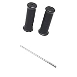 IPOTCH 7/8インチ（22mm）　ハンドルバー　ブラック　フラット　ドラッグ　ストレートバー　スチール製　シルバー　光沢