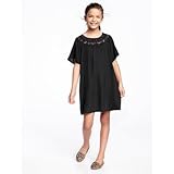 オールドネイビー OLD NAVY/ レーストリムスイングドレス ブラック ワンピース M【並行輸入】