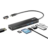 サンワダイレクト Type-C ドッキングステーション HDMI 4K / PD 100W / microSD/SD/USB-A×2 / USB-C L字アダプタ PD100W カードリーダー 7in1 400-HUBCP20BK