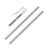 約1.6m ダクトレール ライティングレール コンセント 0.3m+0.65m*2 押しボタン 連結タイプ 延長タイプ 配線ダクト ブラック ホワイト ライティングバー レールライト インテリア 照明器具 スポットライト 簡易取付 工事不要 間接 天井 照明用 直付け型(ホワイト, 約1.6m「0.3m本体1本+延長2本」)