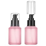 Segbeauty 小分けボトル 60ml 2本セット マットピンク ガラス製 遮光 化粧水 乳液 精油用 詰め替えボトル ポンプボトル オイルボトル トラベルボトル 持ち運び可能 家庭 出張旅行用品【60ml ピンク】