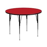 Flash Furniture XU-A42-RND-RED-H-A-GG Round Activity Table with 1-1/4-Inch Thick High Pressure Red L