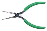 Xcelite LN775512G Slim Line Long Needle Nose Smooth Plier with Green Cushion Grip, 5-1/2 Length, 1-3