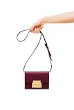 Subella London Burdundy Leather mini crossover signature lock detachable shoulder strap SAYA Handbag