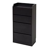 JKプラン カウンター下を有効活用出来る薄型カウンター下収納 チェスト 幅40cm ダークブラウン YHK-0204-DB