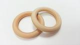 Two Organic Untreated Maplewood Rings, 3 inch Baby Wooden Teether, Made in USA by Olives & Pickles