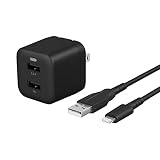 オウルテック AC充電器 + ライトニング ケーブルセット 17W 充電器 超タフUSB Type-A to Lightning ケーブル MFI認証 1.5m ブラック OWL-AC17WAAL15-BK