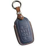 【smasol】新型 アルファード 40系 30系 後期 VOXY90 ノア 90系 キーケース ヴェルファイア キーカバー 高級本革 スマートキー カバー ケース (アルファード 30系 / 本革, ブルー 6ボタン)